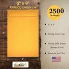 6  X 9  Catalog Envelopes  Open End  24lb  Brown Kraft  Made In Usa  2500 box