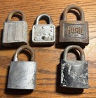 Lot Of 5 Vintage Padlocks  No Keys For Restoration