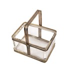 Antique French Brass And Crystal Basket