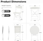 3 Piece Bistro Set  Folding Patio Furniture Set  Outdoor Table And Chairs Sleek