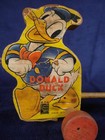 Vintage 1940s Disney Donald Duck   Nephews Wood Pull Toy  Fisher Price  479