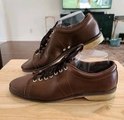    vintage Linds Classic Brown Bowling Shoes Men   s 11 Genuine Leather Sliding Sole