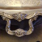 Victorian Ornate Silverplate Serving Tray With Handles And Floral Engraving