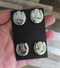 4 Piece Silver Horseshoe And Boot Magnet Pins  Horse Show Pins  Western  Halter