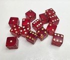 Vintage Lot Of 14 Bakelite Translucent Dice In Cherry Red Standard 1 5 X 1 5cm