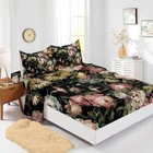 4 Pieces Bed Sheets Soft Microfiber oil Painting Flowers Twin Retro Floral