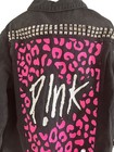 P nk Pink Alecia Moore Trustfall Medium Denim Jacket Studs Black Official New