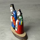 Vintage Korean Hand Carved   Hand Painted Wooden Figures 3 5 