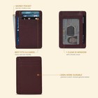 Mens Slim Leather Wallet Rfid Blocking Minimalist Bifold Front Pocket Berry