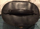 Bentony Black Brass Footed   Accented Travel train Case Removable Mirror Vtg
