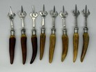 8 Sterling Silver   Stag Horn Handle Corn Cob Holders Jb Sheffield Epns England