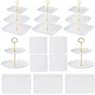 12pack Cake Stand Set Plastic Dessert Table Display Holder Trays For Event Party