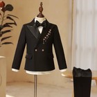 Black Double   breasted Boys Tuxedo Suit Wedding Flower Boy Birthday Party Outfit