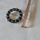 Round Wreath Circle Brooch Pin Blue Rhinestones Silver Tone Prong Set 1 In