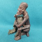 Vintage 10  Handcrafted Wood African Man Totem Sculpture Incense Holder 