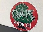 Oak Motor Oil Gas Garage Man Cave Vintage Rep Round Sign Rare