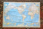 Vintage National Geographic Map Supplement  The World  December 1970