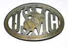 Rare  Us Marine Corps Usmc 6 25  Belt Buckle Brass  Eagle Globe Anchor Vntg 