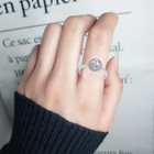 Luckilemon Moissanite Adjustable Engagement Adjustable  Classic Circular