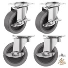 3 Inch Caster Wheels  Casters Set Of 4  Heavy Duty With Brake  Grey 