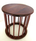 Vintage Teak Mid Century Round Coffee end Table Plant Stand