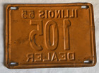 1955 Illinois Dealer License Plate   105  Low Number  55 