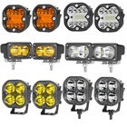 2pcs 3inch Led Cube Pods Work Lights Fog Driving Lamp Offroad Atv 4wd Truck Suv