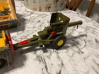 Vintage 1950s Tin Litho Sss Friction Army Jeep W  Cannon Trailer Japan No Shells