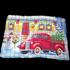 Handmade Homemade One Of A Kind Latch Work Rug Wall Hanging Christmas Holiday