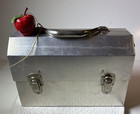 Vintage L May Mfg Sudbury Ontario Aluminum Miners Lunchbox Pail Tool Box  f19 