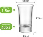 40 Pack Shot Glass Bulk Set With Heavy Base 1 5 Ounce Shot Glasses
