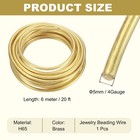 4 Gauge Brass Round Wire  20 Ft Craft Tarnish Resistant Beading Wires