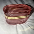 Pink Glass Embossed Jewelry Dresser Box