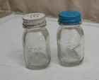 Vintage Miniature Ball Mason Jar Salt And Pepper Shakers   Free Ship