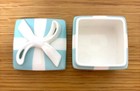 Tiffany co  Couples Classic Blue Bow Jewelry Box Mini Ceramic Gift Excellent F s