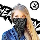 Upf50  Face Mask   Bandana - Paisley Black -  motorbike  Fishing  Camping 