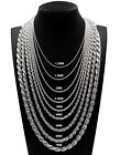 Real Solid 925 Sterling Silver Diamond Cut Rope Chain Italian Necklace Bracelet