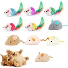 10pcs Cat Mice Toys Interactive Catnip Plush Mouse Feather Chasing Exercise Play