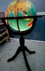 Replogle 16  Globe World Horizon Brass Claw Feet Stand Illuminated Vintage