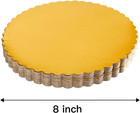 25-pack 8 Inch Sturdy Round Cake Boards small Gold Cake Circles Plate Cardboard