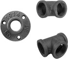 3 4 Inch Black Malleable Iron Cast Pipe Fitting Flange Tees Elbow  For Diy Decor