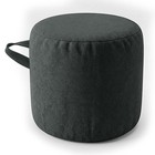 Pouf Round Ottoman Flanne Foot-stool Pouffe 13 8  x19 7      With Foam Filling
