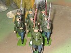 Scarce Britains Lead Toy German Soldiers Marching With Officer-1940 s