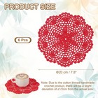 6pcs Crochet Handmade Doilies 7 8  Placemats Lace Coasters Red