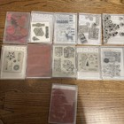 Stampin Up Lot Of 11 Sets In Cases Acrylic Rubber Stamp Lot