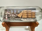 Antique Folk Ship In A Bottle W  Original Glass Stopper 