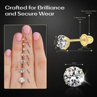 14k Yellow Gold Solitaire Round Cubic Zirconia Stud Earrings Basket-set Cz Wi   