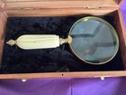 Antique Brass Heavy Magnifying Glass Vintage Magnifier Collectible