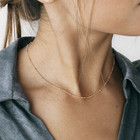 Gold Chain Plated Paperclip Choker Necklace Stainless Steel 18k Women Cultured