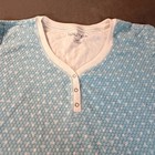 Nautica Women   s Pajama Set Light Blue And White Small Polka Dots- Soft cozy- Xxl